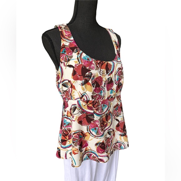 Madison Women’s Studio Sleeveless Browns Geometric Print Fully Lined Side Zipper - Picture 2 of 7